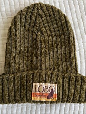 Pendleton LOBO Kids Beanie Olive Green Gorpcore Outdoor Winter Hat